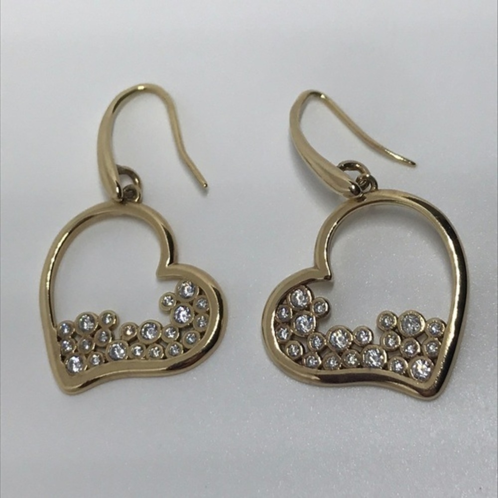 925‎ ITALY gold plated JCM CZ earrings​​​​​